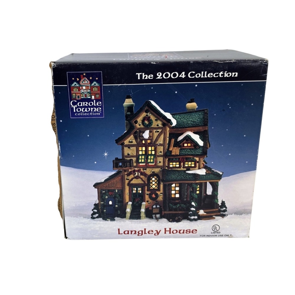 Carole Towne Langley House 2004 Collection Lighted Porcelain Christmas NIB
